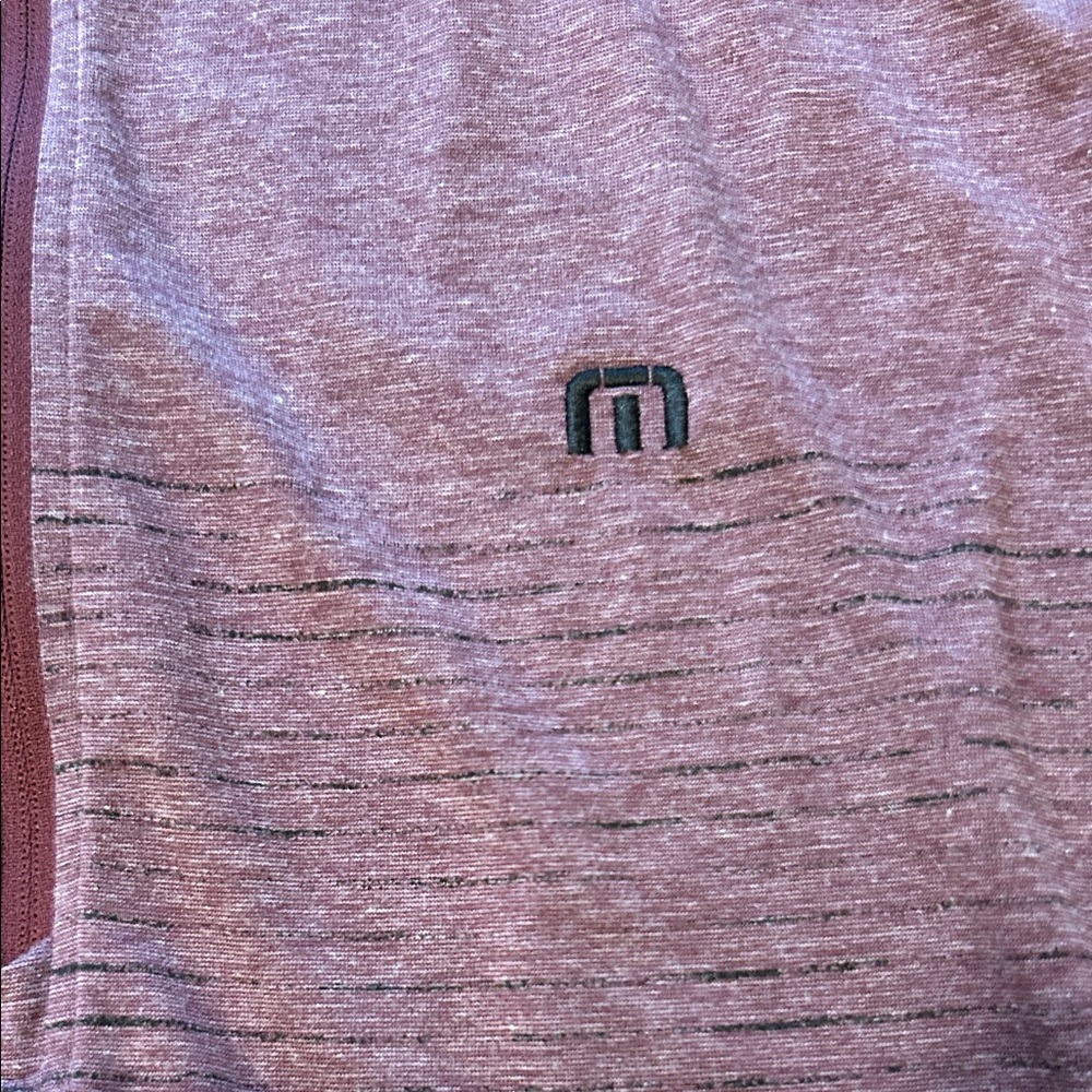 Travis Mathew Men's Maroon Heather Quarter-Zip Pullover - Picture 2 of 11